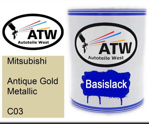 Mitsubishi, Antique Gold Metallic, C03: 1L Lackdose, von ATW Autoteile West.